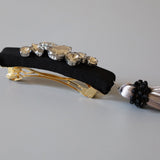 Silk Black Barrette Smokey Silver