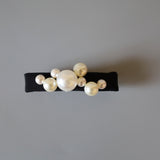 Silk Black Barrette Pearl