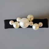 Silk Black Barrette Pearl
