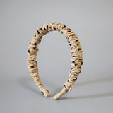 Gather Headband Brown Beige Dot