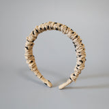 Gather Headband Brown Beige Dot
