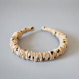 Gather Headband Brown Beige Dot