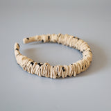Gather Headband Brown Beige Dot