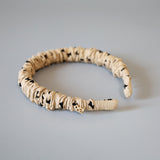 Gather Headband Brown Beige Dot