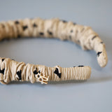Gather Headband Brown Beige Dot