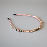Grey Pink Studs Headband