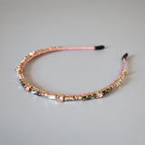 Grey Pink Studs Headband