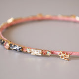 Grey Pink Studs Headband