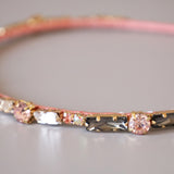 Grey Pink Studs Headband