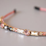 Grey Pink Studs Headband