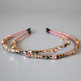 Grey Pink Studs Headband