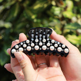 Black Pearl Studs Hair Clip