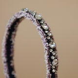 Narrow Headband Purple Denim Studs