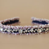 Narrow Headband Purple Denim Studs