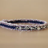 Narrow Headband Purple Denim Studs