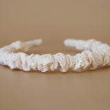 Gather Headband Milky White Lace