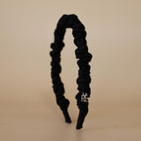 Gather Headband Black Satin