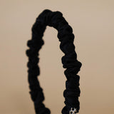 Gather Headband Black Satin