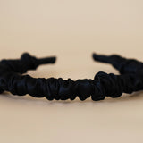 Gather Headband Black Satin