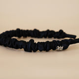 Gather Headband Black Satin