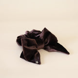 Big Ribbon Brown Velour Scrunchie