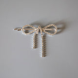 Silver Ribbon Studs Hair Pin