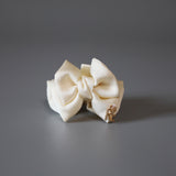 White Ribbon Mini Hair Clip