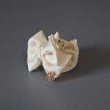 White Ribbon Mini Hair Clip