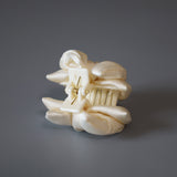 White Ribbon Mini Hair Clip