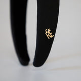 Silk Black Thin Headband No Studs