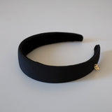 Silk Black Thin Headband No Studs