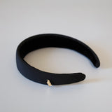 Silk Black Thin Headband No Studs