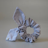 Blue Stripe Ribbon Scrunchie