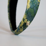 Thin Headband Green Marble