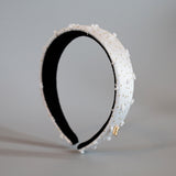 Thin Headband White Gold Dot with White
