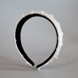 Thin Headband White Gold Dot with White