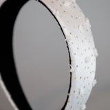 Thin Headband White Gold Dot with White