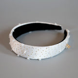 Thin Headband White Gold Dot with White