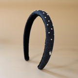 Slender Headband Denim Silver