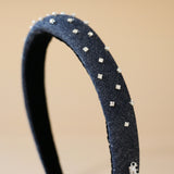 Slender Headband Denim Silver