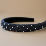 Slender Headband Denim Silver