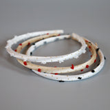 Tight Headband White Gold Dot with White