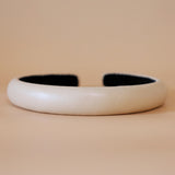 Slender Headband Eco Beige Leather No Studs