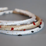Tight Headband White Gold Dot with White