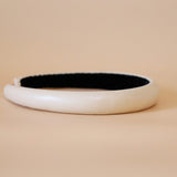 Slender Headband Eco Beige Leather No Studs