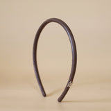 Tight Headband Eco Brown Leather No Studs
