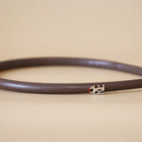Tight Headband Eco Brown Leather No Studs