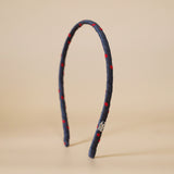 Tight Headband Blue Grey Dot No Studs