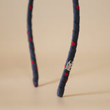 Tight Headband Blue Grey Dot No Studs