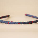 Tight Headband Blue Grey Dot No Studs